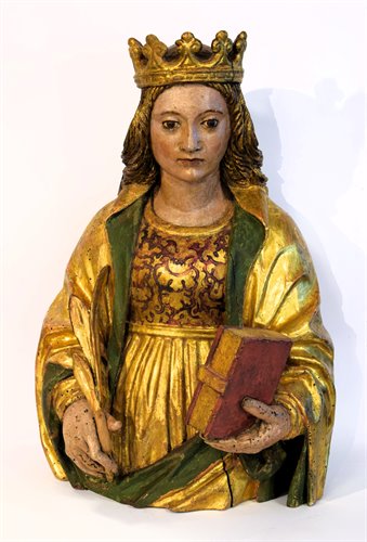 "Saint Catherine" Polychrome wood 